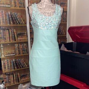 Deb Light Blue Sequin Mini Dress NWOT